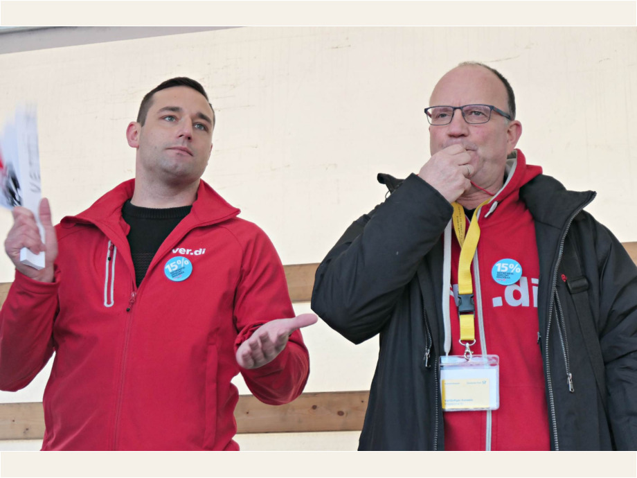 Martin Becker, verdi Hessen + Stefan Schneider, Landesfachbereichsvorstand