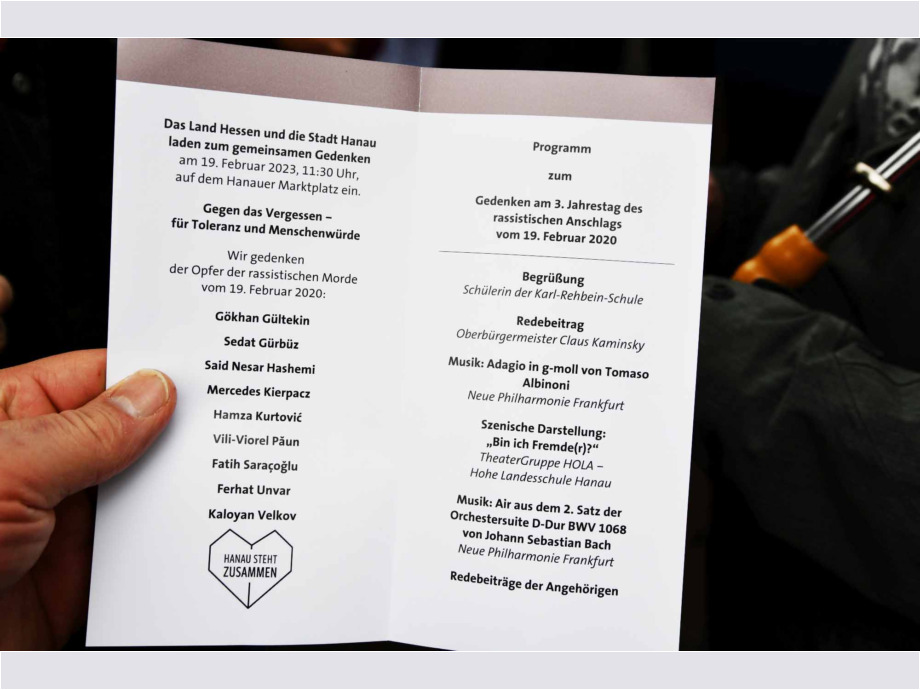 19. Februar - Hanau - Es gibt kein Vergessen - Gedenkveranstaltung 19. Februar - Hanau - Es gibt kein Vergessen - Gedenkveranstaltung