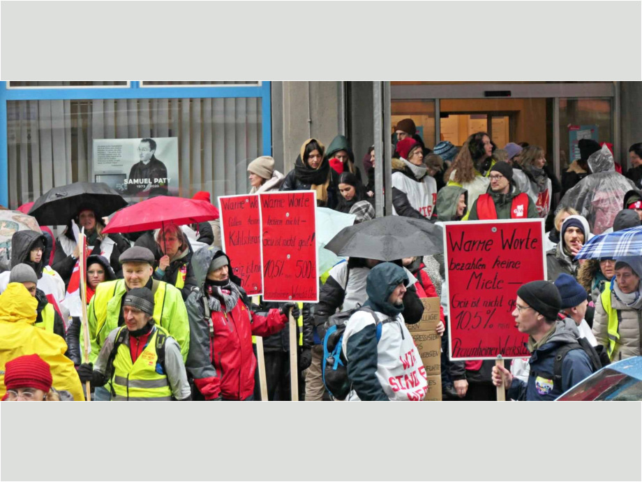 Demoauftakt am Gewerkschaftshaus Frankfurt