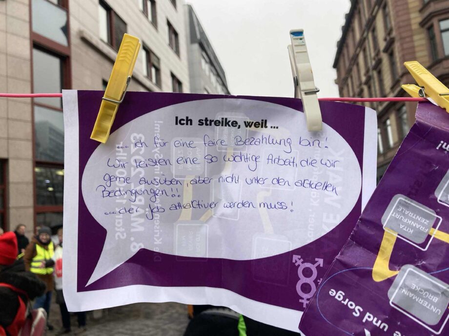Ich streike, weil ich für eine faire Bezahlung bin