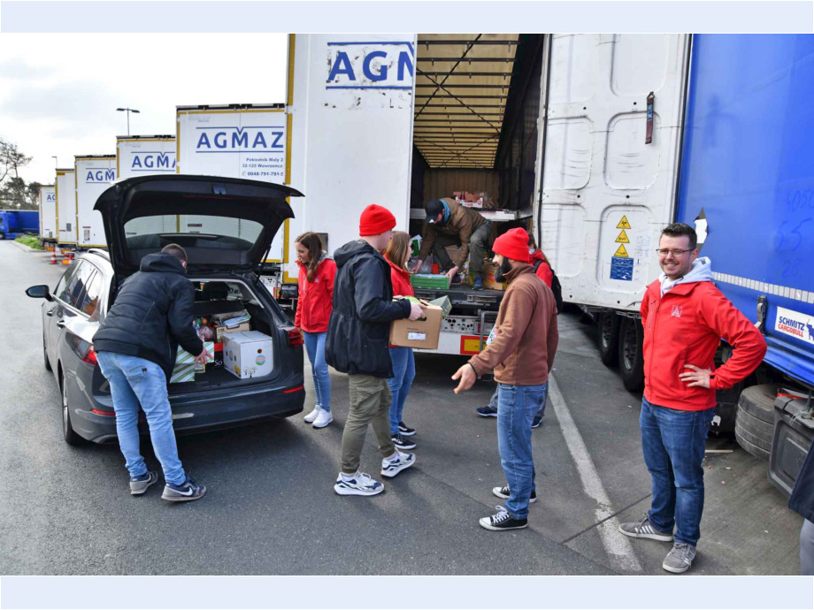 Solidaritätsaktion der IG Metall Hanau Fulda mit den streikenden LKW-Fahrern aus Polen auf der Raststätte Gräfenhausen