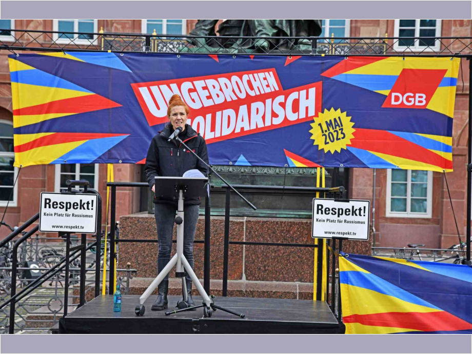 Mairede Natalie Jopen, stellvertretende Landesbezirksleiterin ver.di Hessen