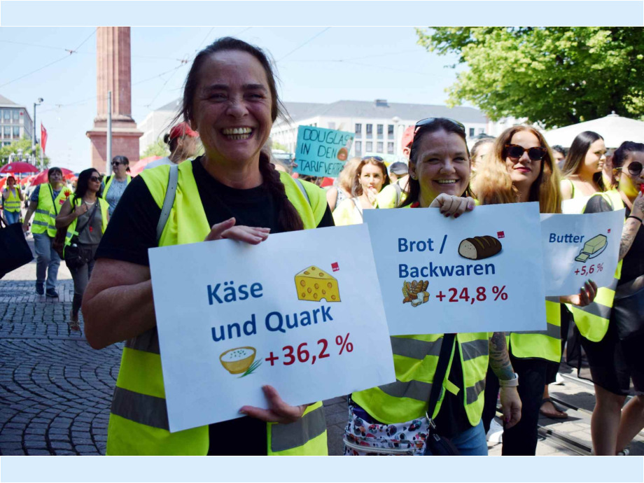 Dringend notwendig ist die Erhöhung der Gehälter, Löhne und Ausbildungsvergütungen für die Beschäftigten im Einzel- und Versandhandel