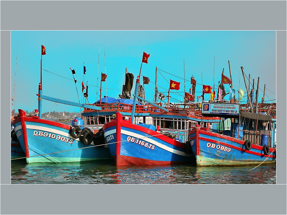 Fischerboote in Dong Hoi Vietnam