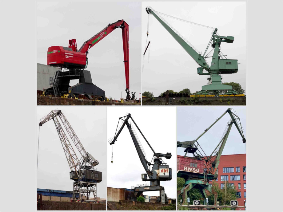 Weit über 100 Kräne stehen für den Güterumschlag bereit Weit über 100 Kräne stehen für den Güterumschlag bereit