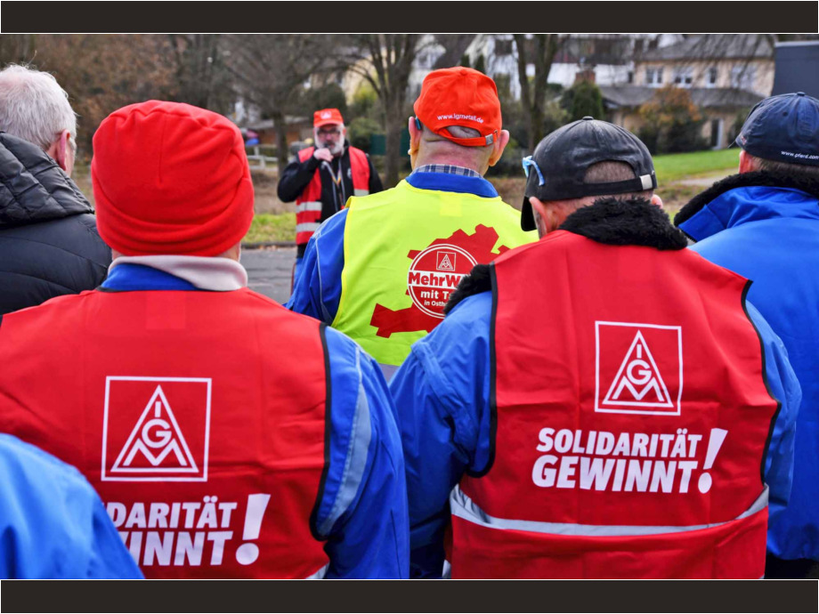 Warnstreik bei der Linde AMT Schlüchtern für einen Tarifvertrag