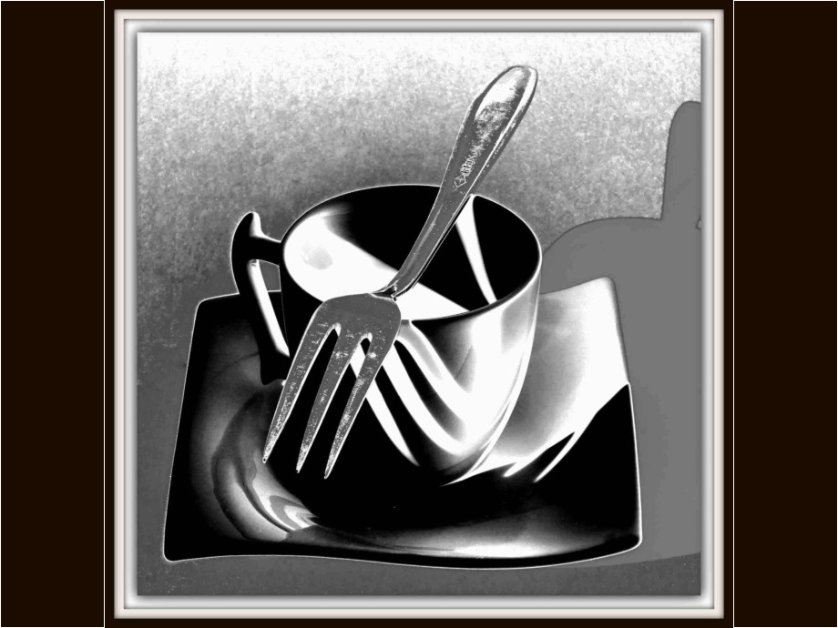 Tasse und Gabel