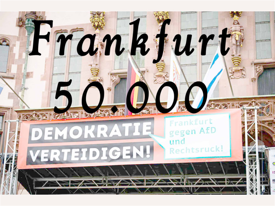 Kundgebung "Demokratie stärken" am 20.01.2024 in Frankfurt am Main