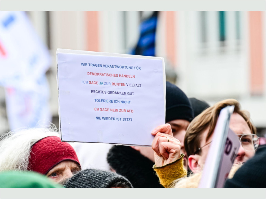 Kundgebung "Demokratie stärken" am 20.01.2024 in Frankfurt am Main