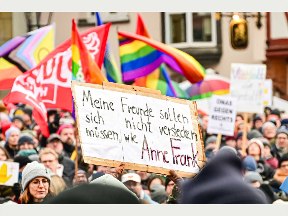 Kundgebung "Demokratie stärken" am 20.01.2024 in Frankfurt am Main