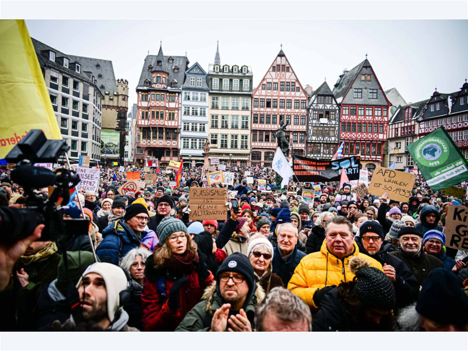 Kundgebung "Demokratie stärken" am 20.01.2024 in Frankfurt am Main