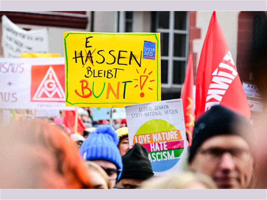 Kundgebung "Demokratie stärken" am 20.01.2024 in Frankfurt am Main