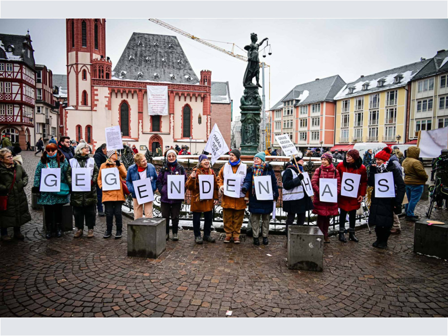 Kundgebung "Demokratie stärken" am 20.01.2024 in Frankfurt am Main