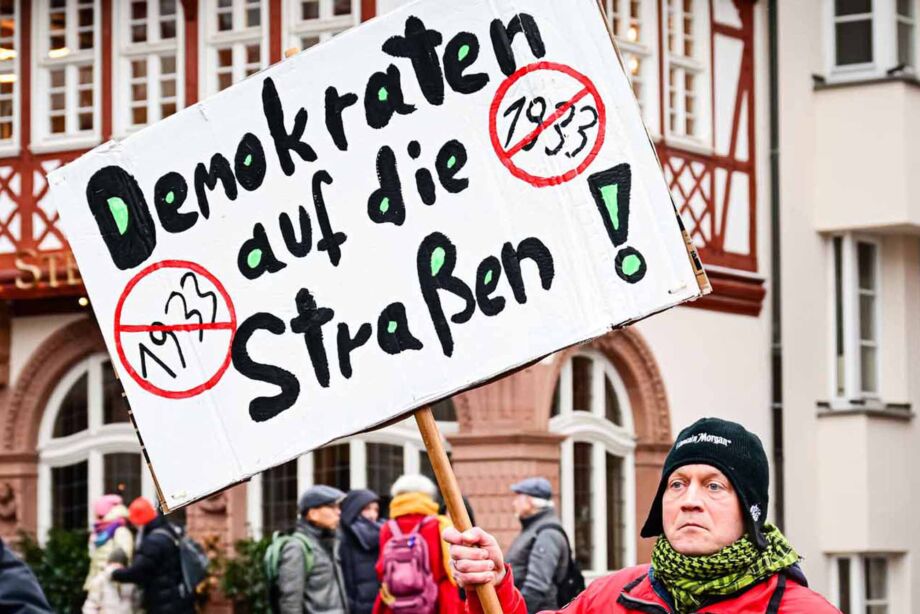 Kundgebung "Demokratie stärken" am 20.01.2024 in Frankfurt am Main Kundgebung "Demokratie stärken" am 20.01.2024 in Frankfurt am Main