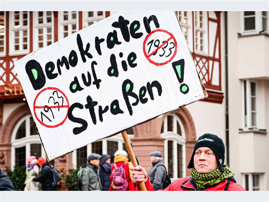 Kundgebung "Demokratie stärken" am 20.01.2024 in Frankfurt am Main