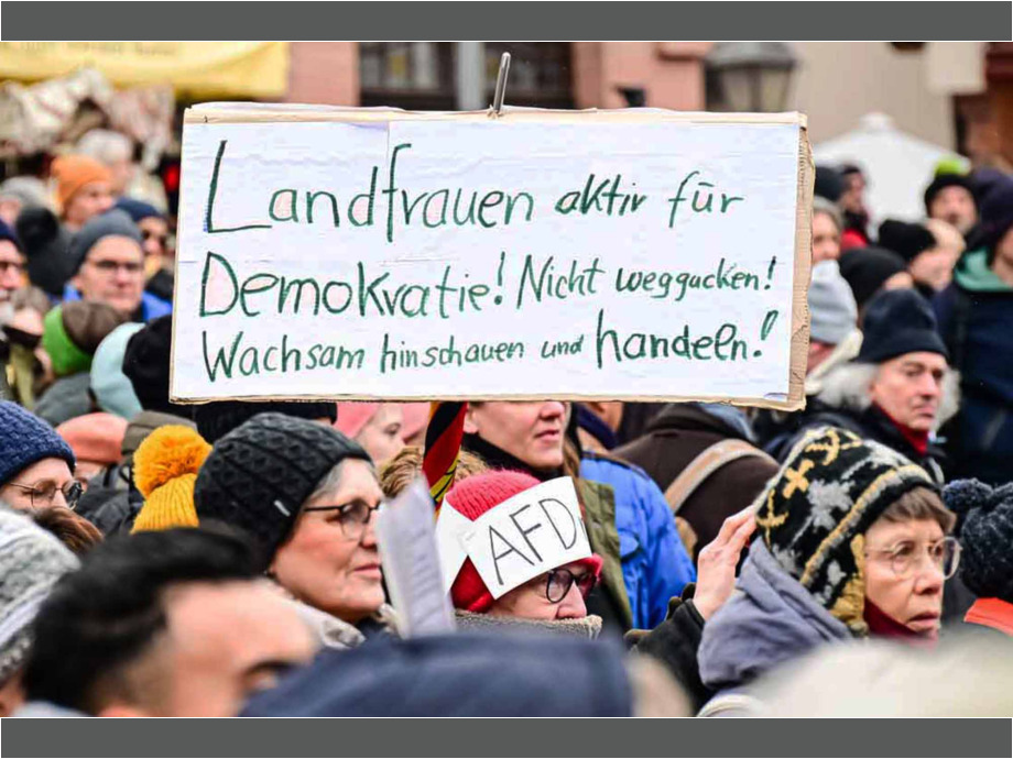 Kundgebung "Demokratie stärken" am 20.01.2024 in Frankfurt am Main