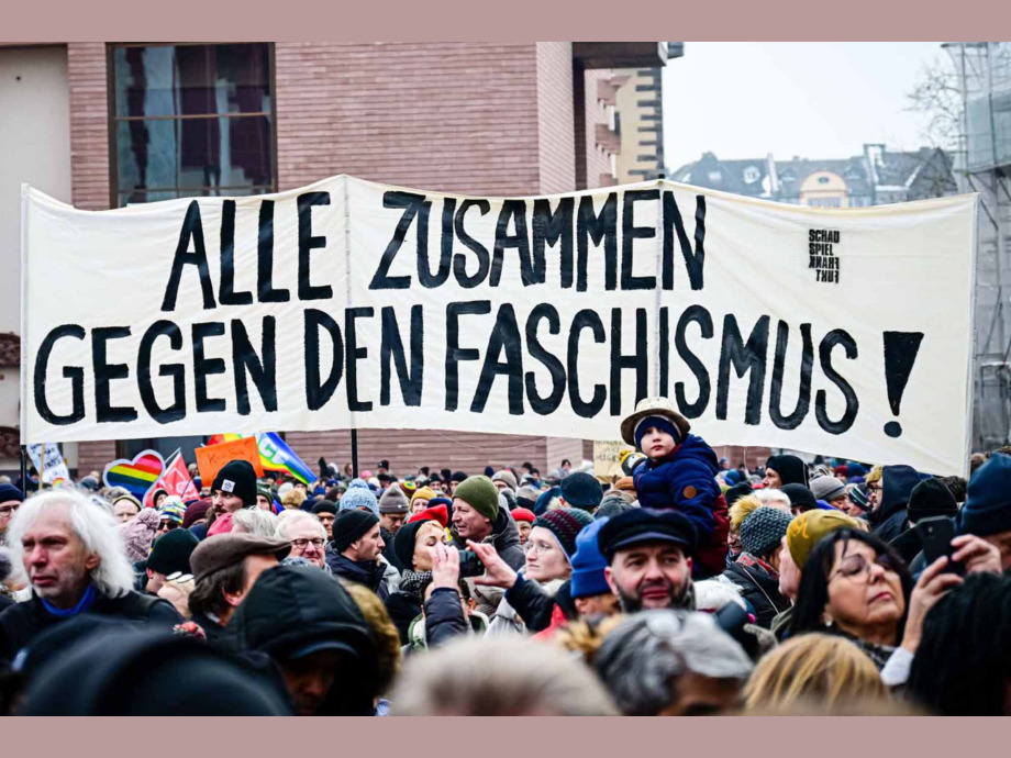 Kundgebung "Demokratie stärken" am 20.01.2024 in Frankfurt am Main