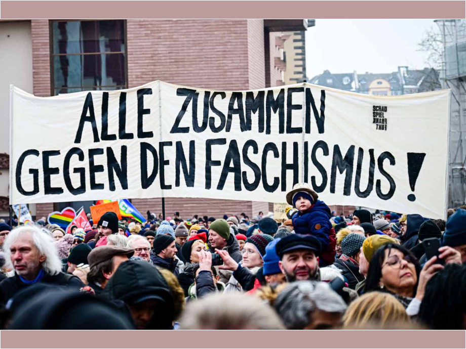 Kundgebung "Demokratie stärken" am 20.01.2024 in Frankfurt am Main