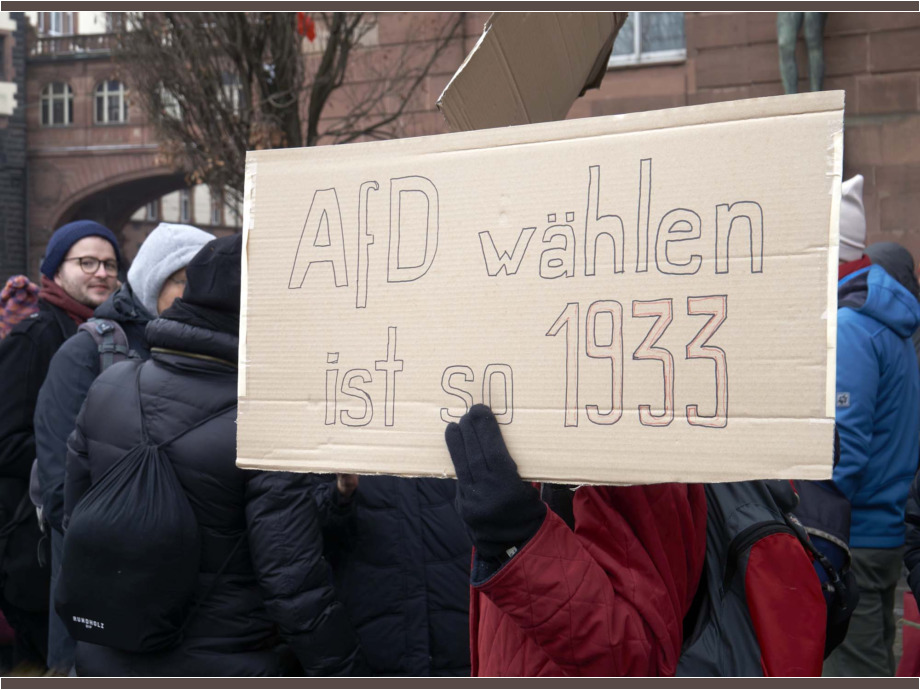 Kundgebung "Demokratie stärken" am 20.01.2024 in Frankfurt am Main