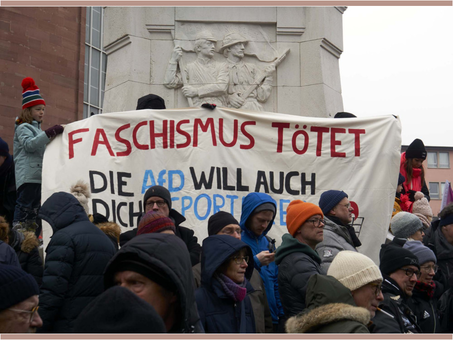 Kundgebung "Demokratie stärken" am 20.01.2024 in Frankfurt am Main