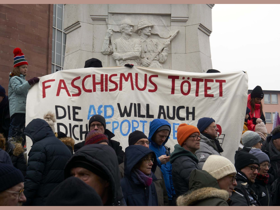 Kundgebung "Demokratie stärken" am 20.01.2024 in Frankfurt am Main