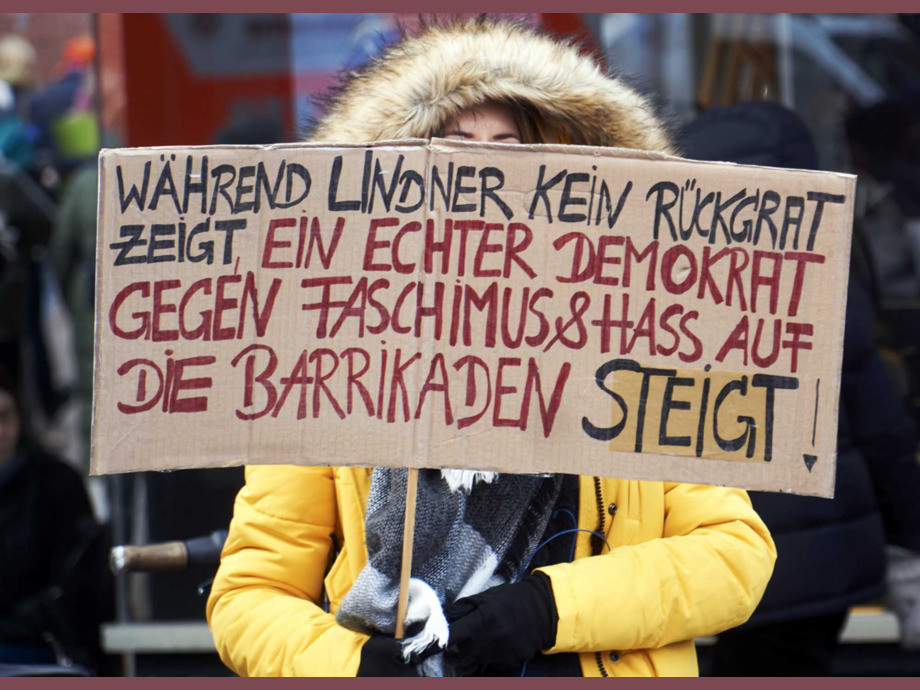 Kundgebung "Demokratie stärken" am 20.01.2024 in Frankfurt am Main