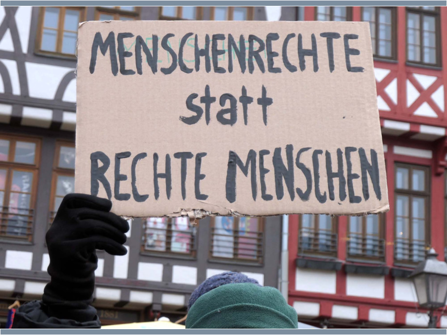 Kundgebung "Demokratie stärken" am 20.01.2024 in Frankfurt am Main