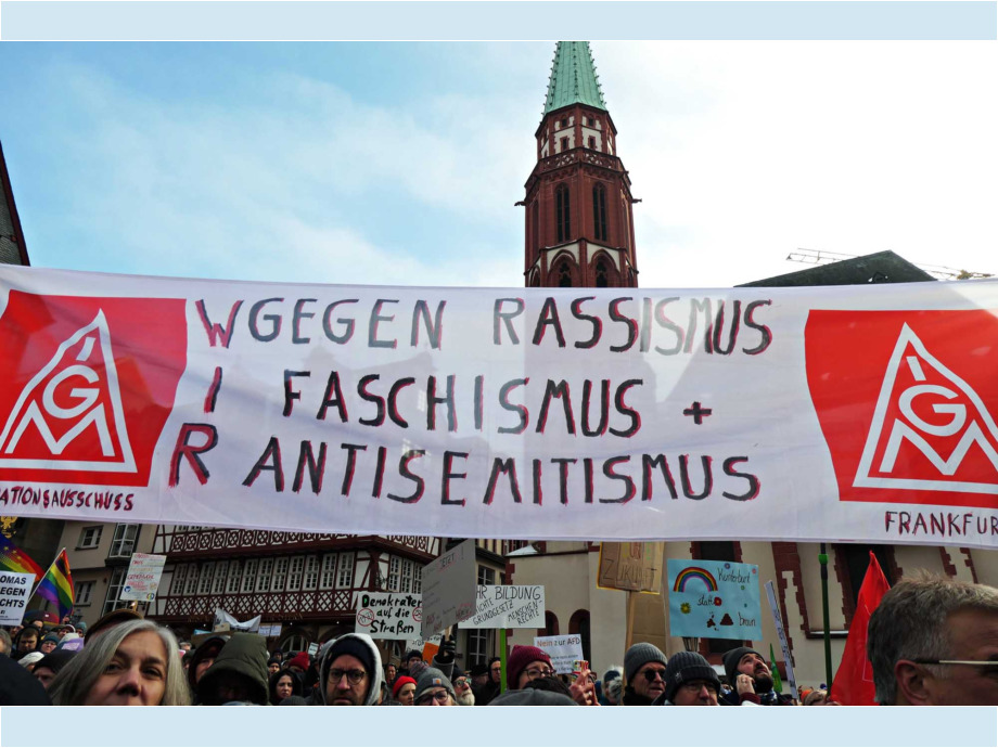 Kundgebung "Demokratie stärken" am 20.01.2024 in Frankfurt am Main