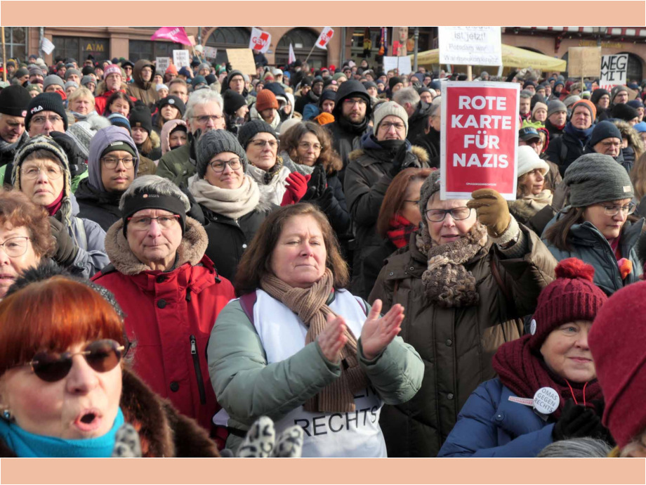 Kundgebung "Demokratie stärken" am 20.01.2024 in Frankfurt am Main