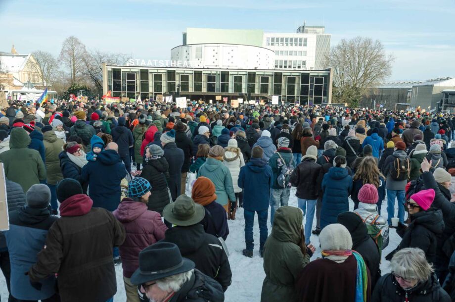 Kundgebung "Demokratie stärken" am 20. Januar 2024 in Kassel Kundgebung "Demokratie stärken" am 20. Januar 2024 in Kassel