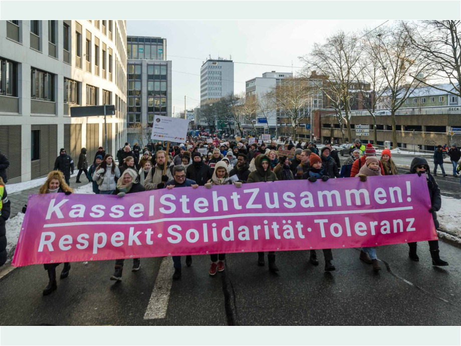 Kundgebung "Demokratie stärken" am 20. Januar 2024 in Kassel