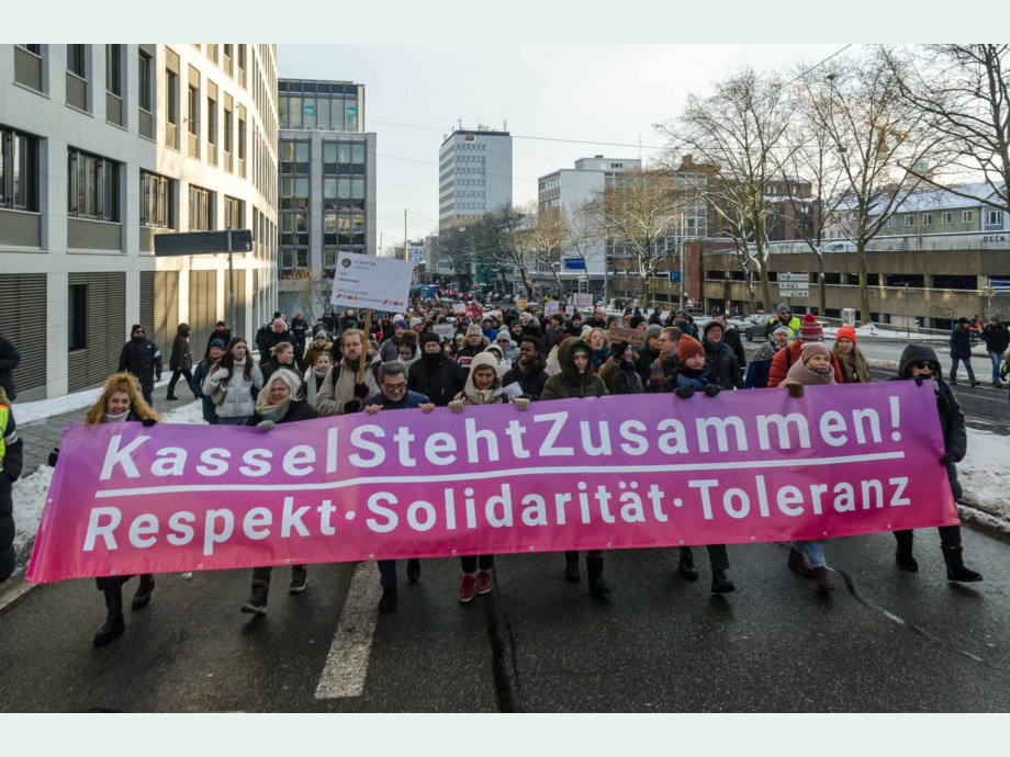 Kundgebung "Demokratie stärken" am 20. Januar 2024 in Kassel