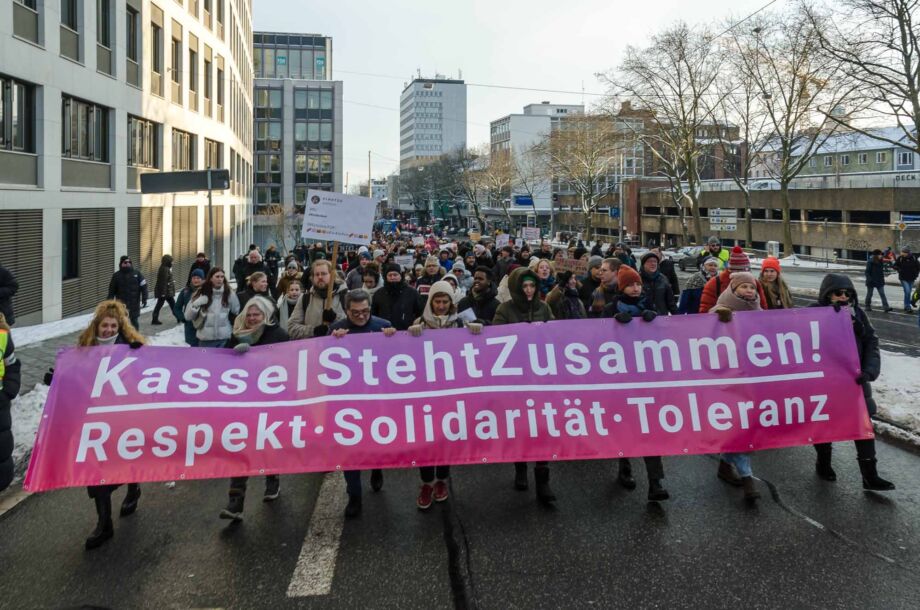 Kundgebung "Demokratie stärken" am 20. Januar 2024 in Kassel Kundgebung "Demokratie stärken" am 20. Januar 2024 in Kassel