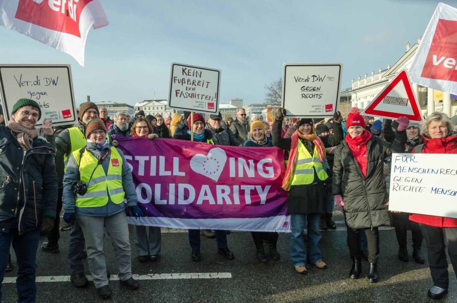 Kundgebung "Demokratie stärken" am 20. Januar 2024 in Kassel Kundgebung "Demokratie stärken" am 20. Januar 2024 in Kassel