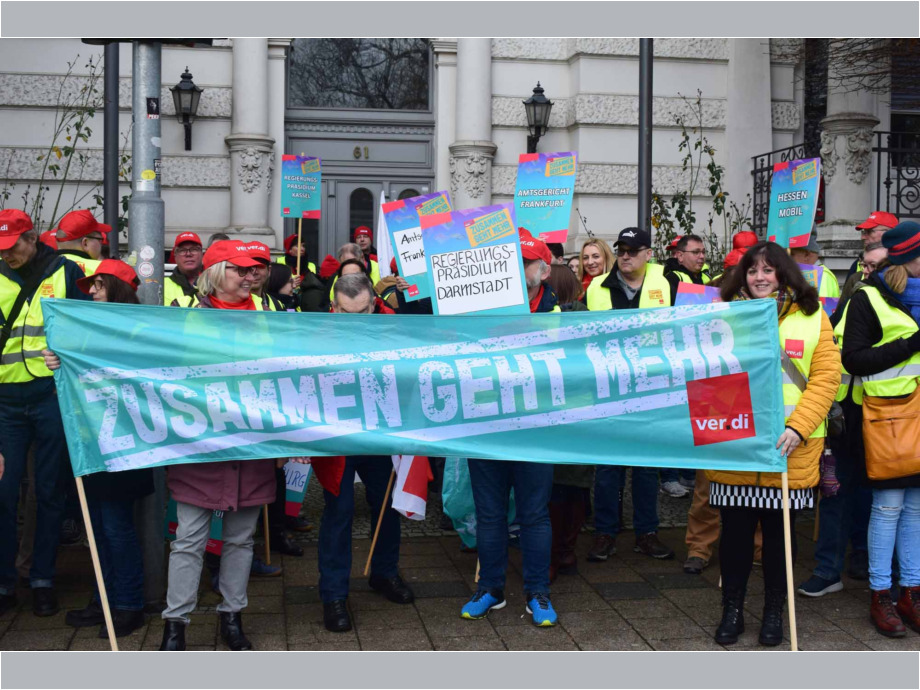 Wiesbaden, 14. Februar 2024: Auftakt zu den Tarifverhandlungen für die Landesbeschäftigte in Hessen Wiesbaden, 14. Februar 2024: Auftakt zu den Tarifverhandlungen für die Landesbeschäftigte in Hessen