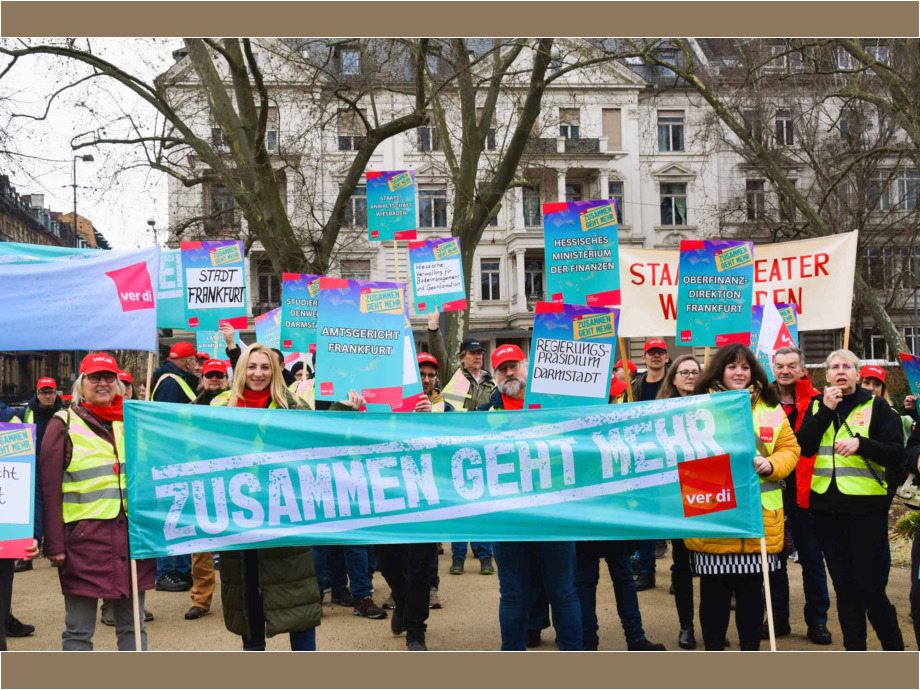 Wiesbaden, 14. Februar 2024: Auftakt zu den Tarifverhandlungen für die Landesbeschäftigte in Hessen Wiesbaden, 14. Februar 2024: Auftakt zu den Tarifverhandlungen für die Landesbeschäftigte in Hessen