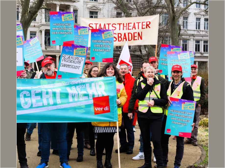 Wiesbaden, 14. Februar 2024: Auftakt zu den Tarifverhandlungen für die Landesbeschäftigte in Hessen Wiesbaden, 14. Februar 2024: Auftakt zu den Tarifverhandlungen für die Landesbeschäftigte in Hessen
