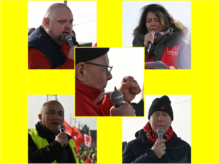 Streiktag im Öffentlichen Personennahverkehr am 3. Februar 2024 auf der Theodor Heuss Brücke zwischen Mainz und Wiesbaden Streiktag im Öffentlichen Personennahverkehr am 3. Februar 2024 auf der Theodor Heuss Brücke zwischen Mainz und Wiesbaden