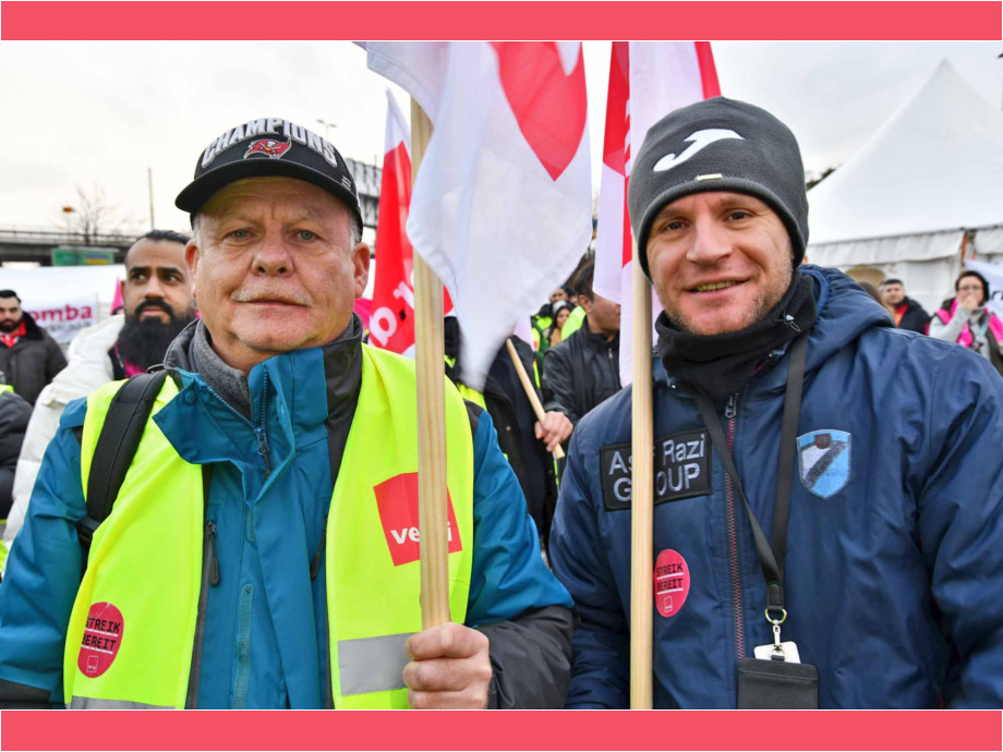 Warnstreik der Luftsicherheitskräfte am 1. Februar 2024 am Flughafen Frankfurt