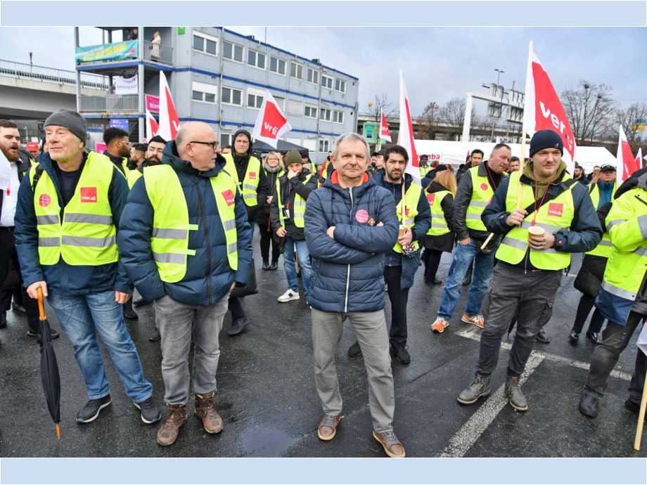 Warnstreik der Luftsicherheitskräfte am 1. Februar 2024 am Flughafen Frankfurt