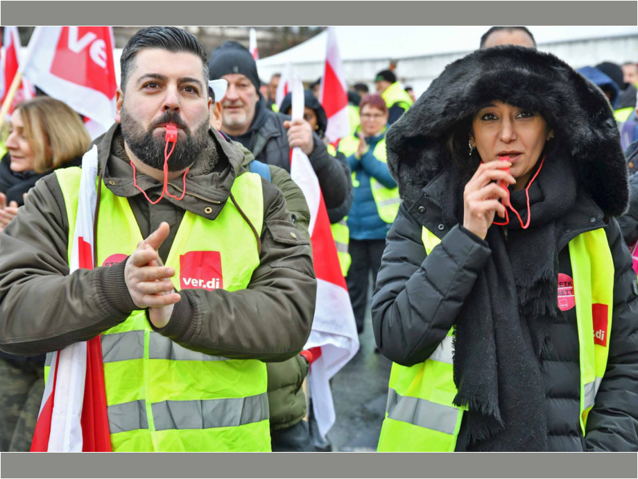 Warnstreik der Luftsicherheitskräfte am 1. Februar 2024 am Flughafen Frankfurt