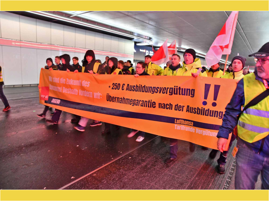 Ganztägiger Warnstreik des Lufthansa-Personals am Frankfurter Flughafen