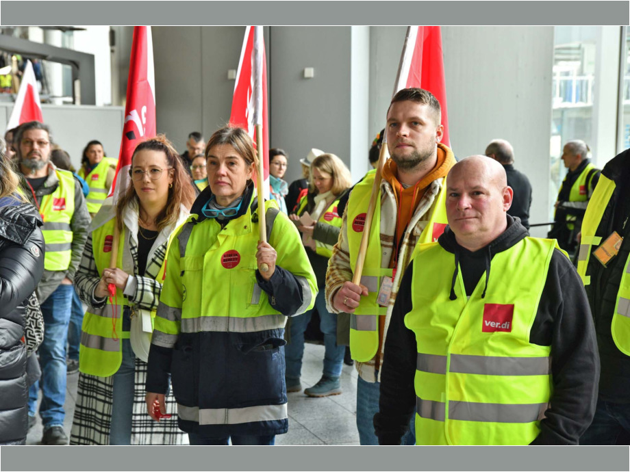 Warnstreik des Lufthansa Bodenpersonals am Flughafen Frankfurt am 20.02.2024