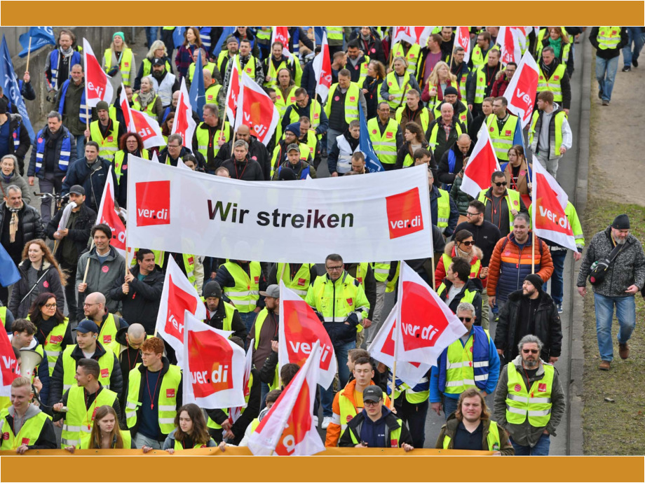 Warnstreik des Lufthansa Bodenpersonals am Flughafen Frankfurt am 20.02.2024