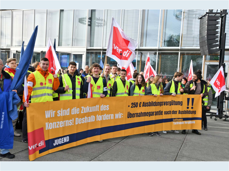 Warnstreik des Lufthansa Bodenpersonals am Flughafen Frankfurt am 20.02.2024