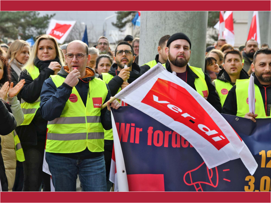 Warnstreik des Lufthansa Bodenpersonals am Flughafen Frankfurt am 20.02.2024