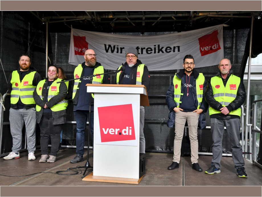 Warnstreik des Lufthansa Bodenpersonals am Flughafen Frankfurt am 20.02.2024