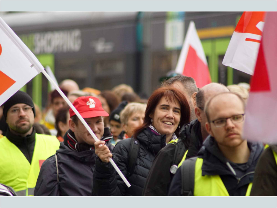Warnstreik der hessischen Landesbeschäftigten am 12. März in Frankfurt