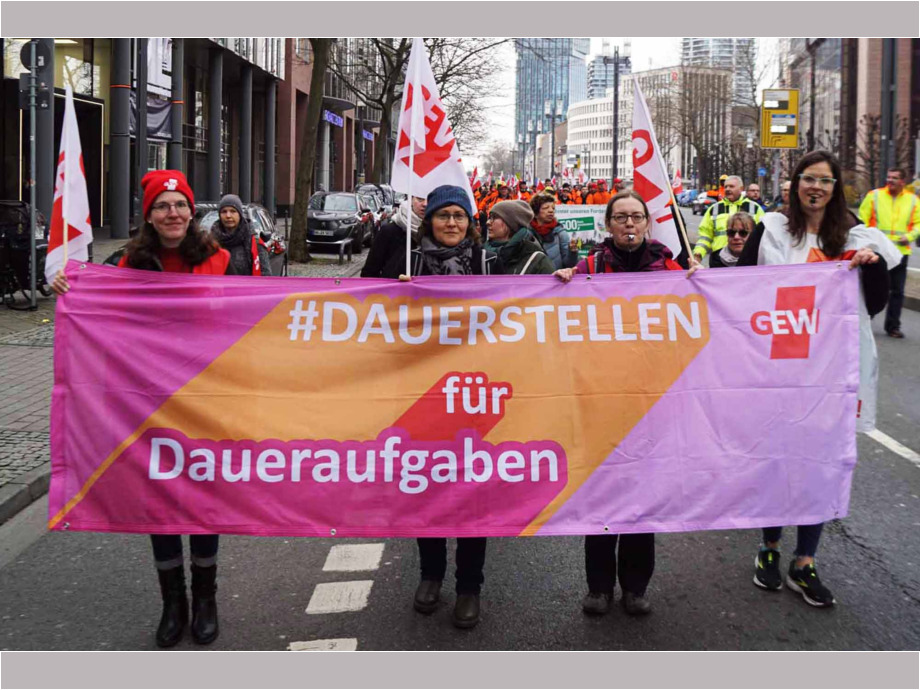Warnstreik der hessischen Landesbeschäftigten am 12. März in Frankfurt