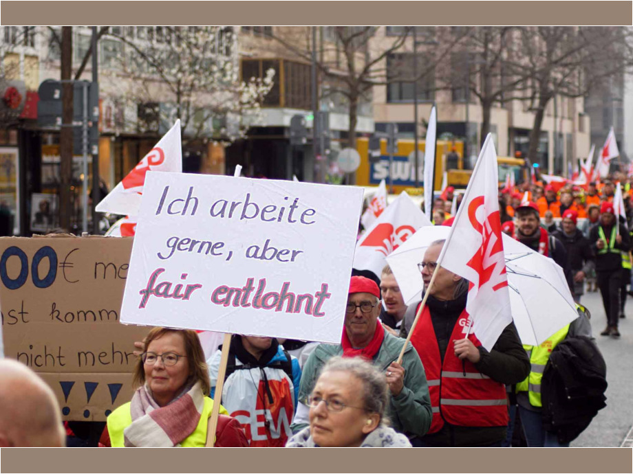 Warnstreik der hessischen Landesbeschäftigten am 12. März in Frankfurt